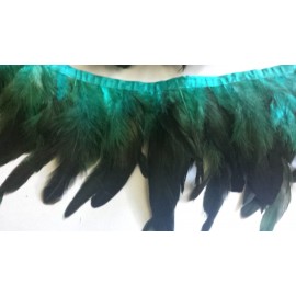 Galon plumes bleu vert X 50 cm