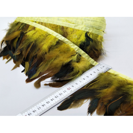 Galon plumes jaune X 50 cm