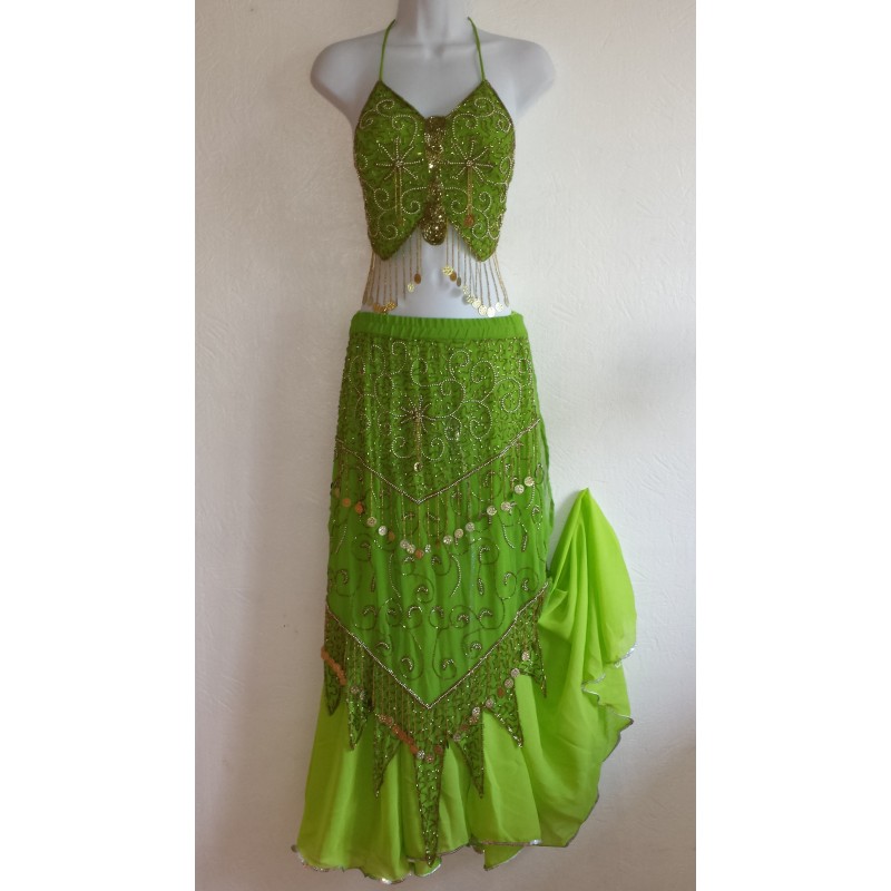 Costume danse orientale Butterfly vert - My Shopdiscount.fr, mercerie et  franges en ligne