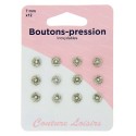 Boutons pression nickelés - 7 mm