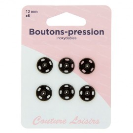 Boutons pression noirs - 13 mm