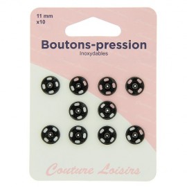 Boutons pression noirs - 11 mm