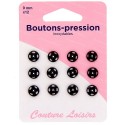 Boutons pression noirs - 9 mm