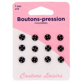 Boutons pression noirs - 7 mm