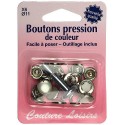 Boutons pression de couleur perle avec outillage de pose - 11 mm