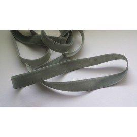Ruban velours 16 mm gris